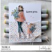 CURVY GIRL HOLDING HANDS rubber stamp